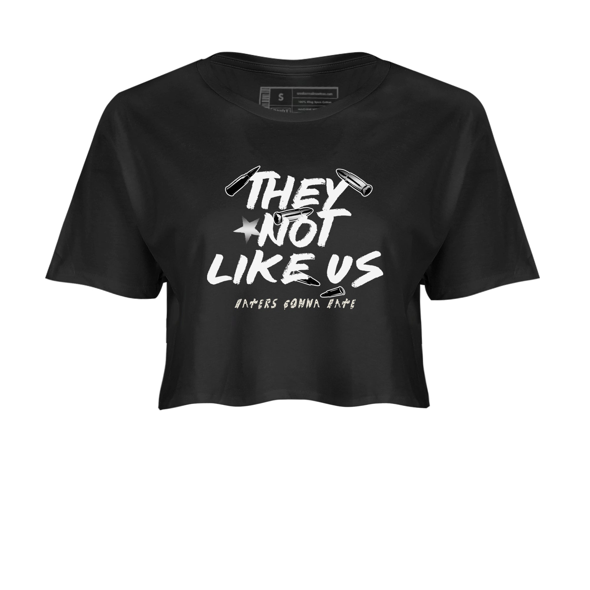 They Not Like Us snkmatch Women's Top - Air Jordan 5 White Black