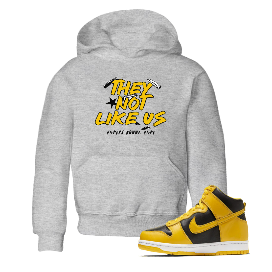 They Not Like Us snkmatch Tees Kids - Dunk High Pollen