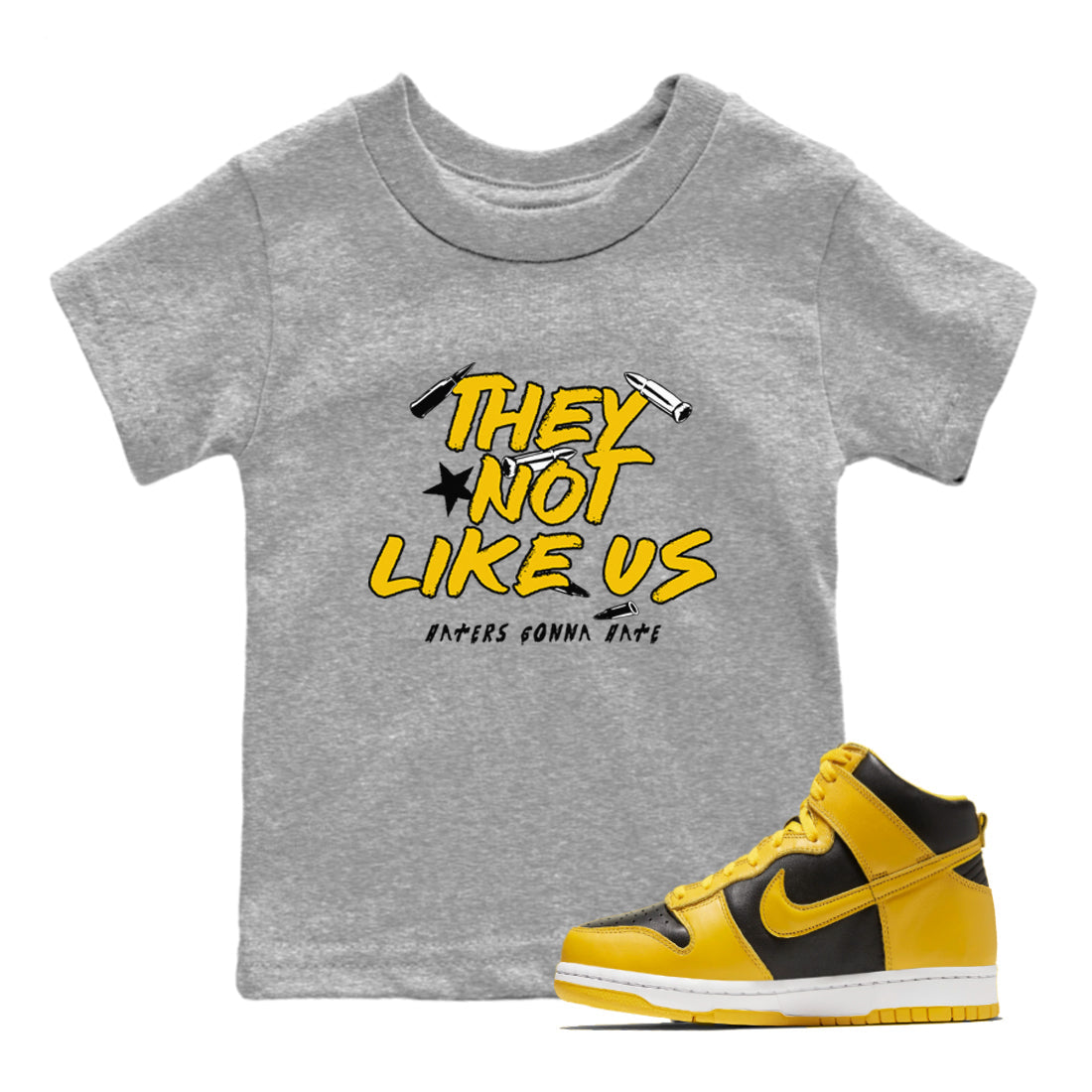 They Not Like Us snkmatch Tees Kids - Dunk High Pollen