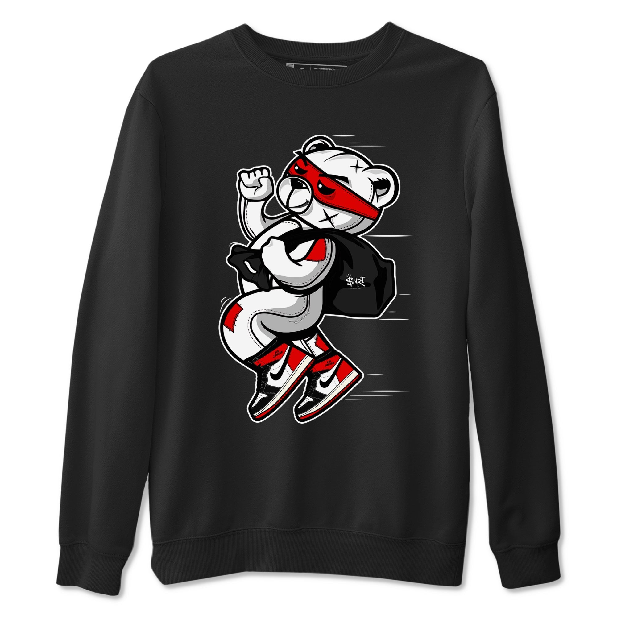 Thief Bear snkmatch Tees - Air Jordan 1 Black Toe Reimagined