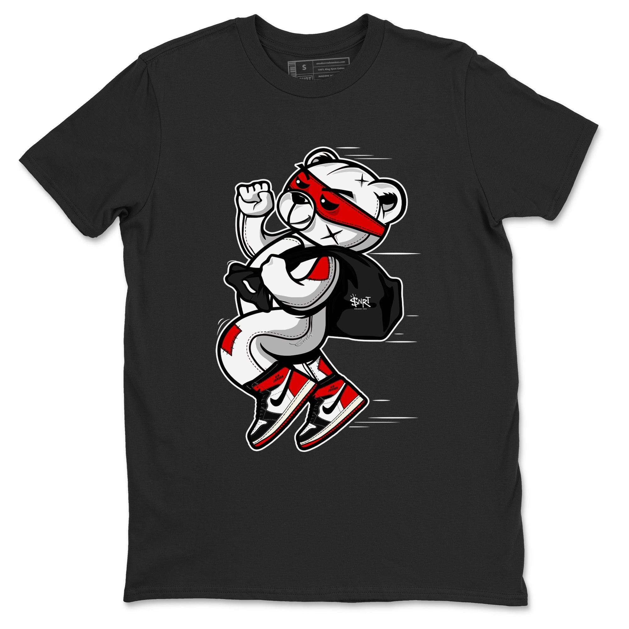 Thief Bear snkmatch Tees - Air Jordan 1 Black Toe Reimagined