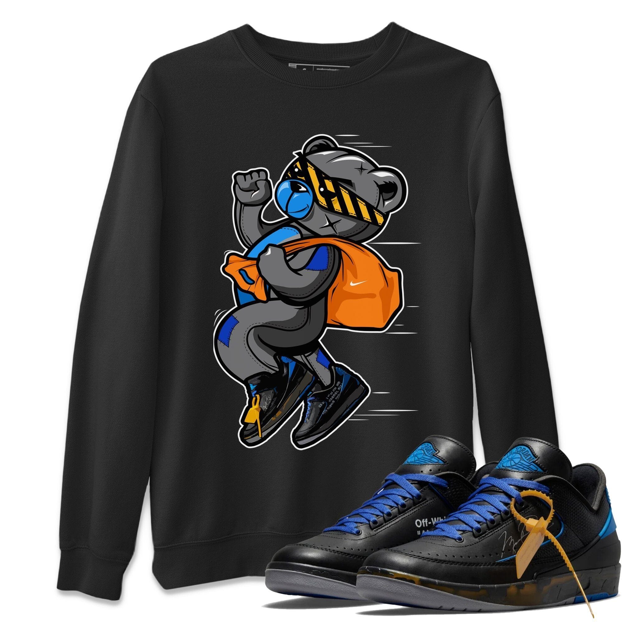 Thief Bear Unisex Tops - Air Jordan 2 OFF-WHITE Black Blue