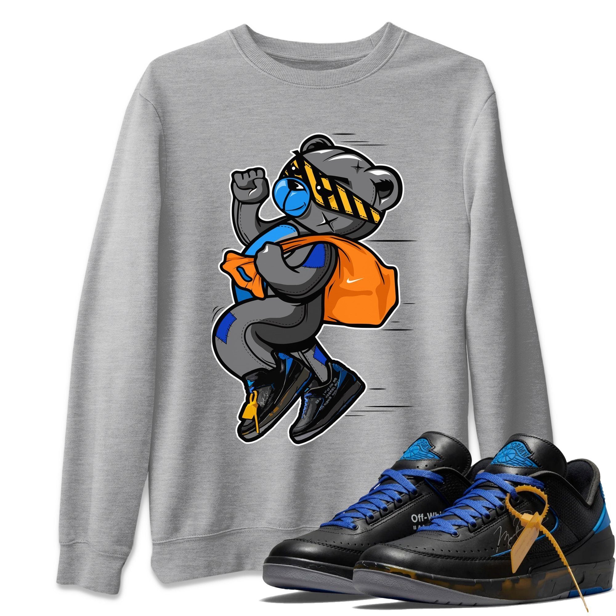 Thief Bear Unisex Tops - Air Jordan 2 OFF-WHITE Black Blue
