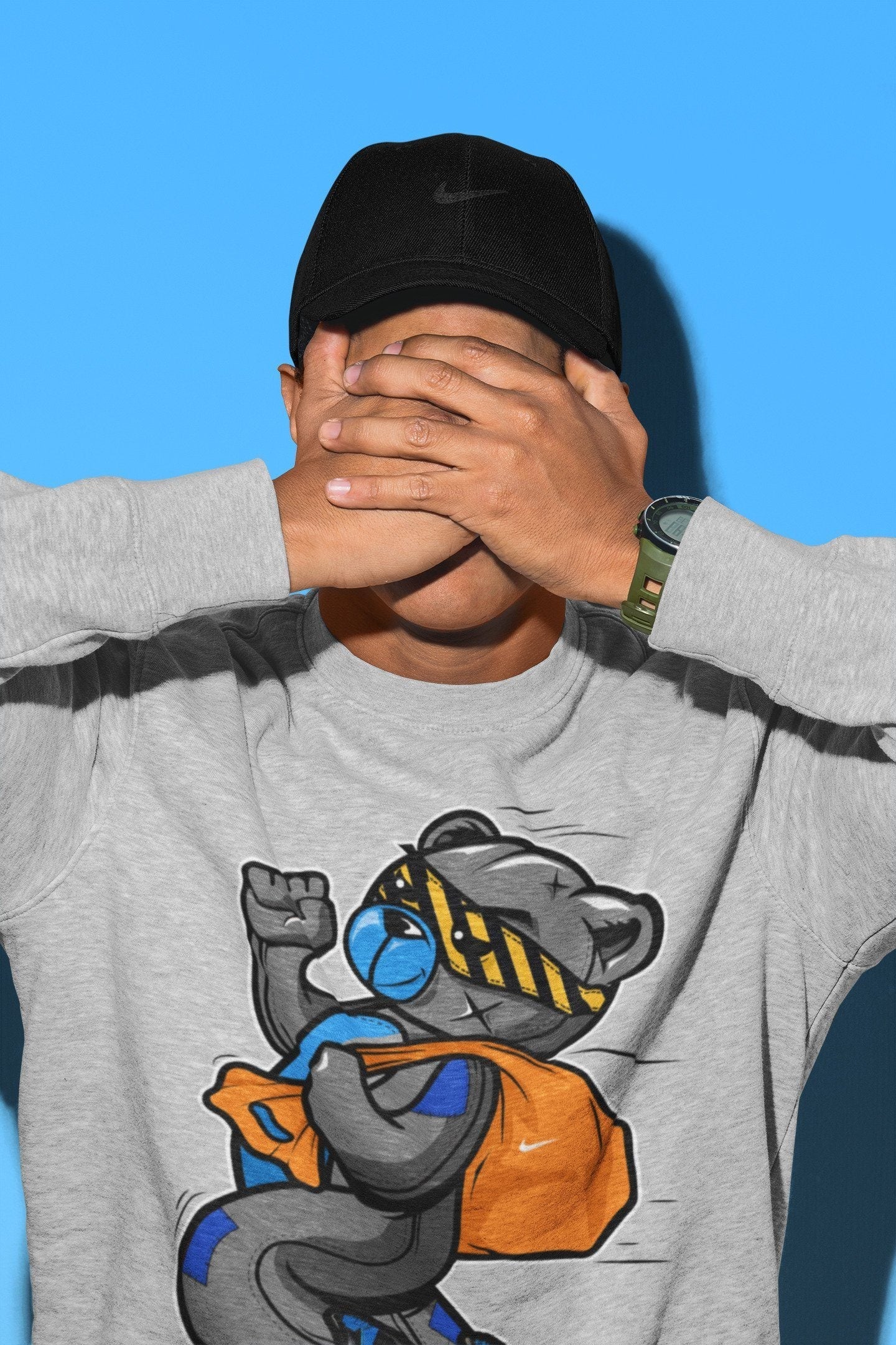 Thief Bear Unisex Tops - Air Jordan 2 OFF-WHITE Black Blue