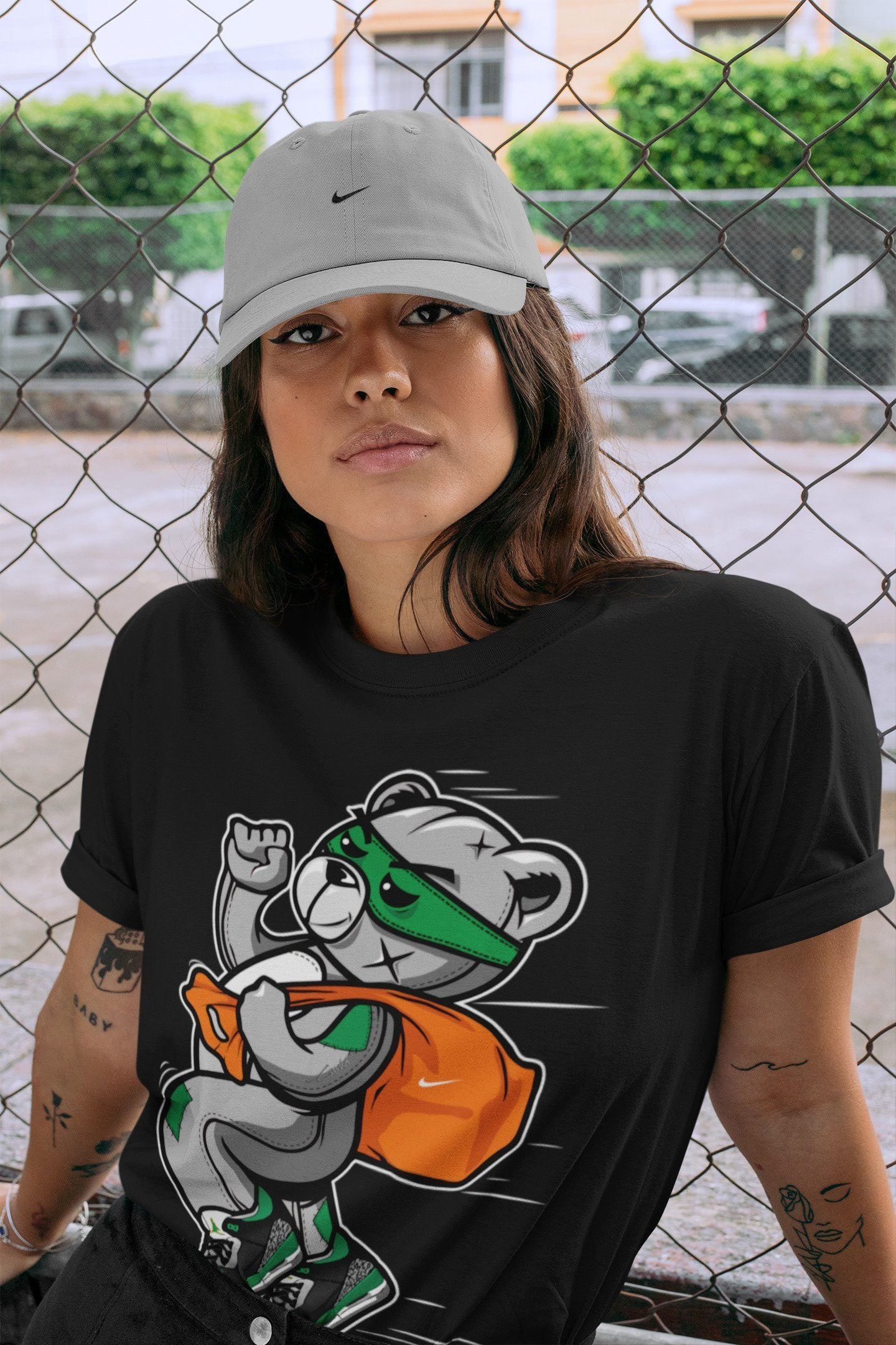 Thief Bear Unisex Tops - Air Jordan 3 Pine Green