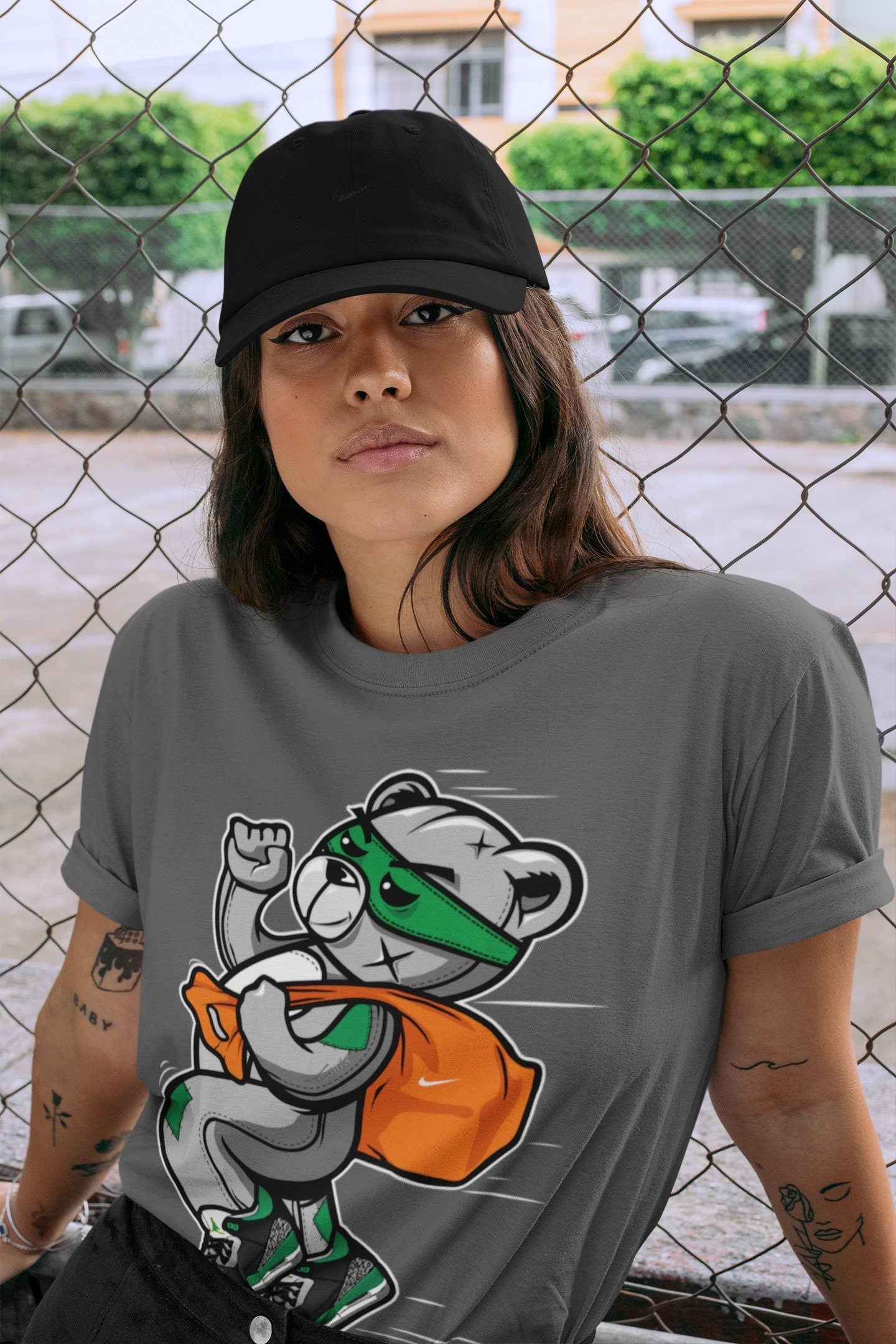 Thief Bear Unisex Tops - Air Jordan 3 Pine Green