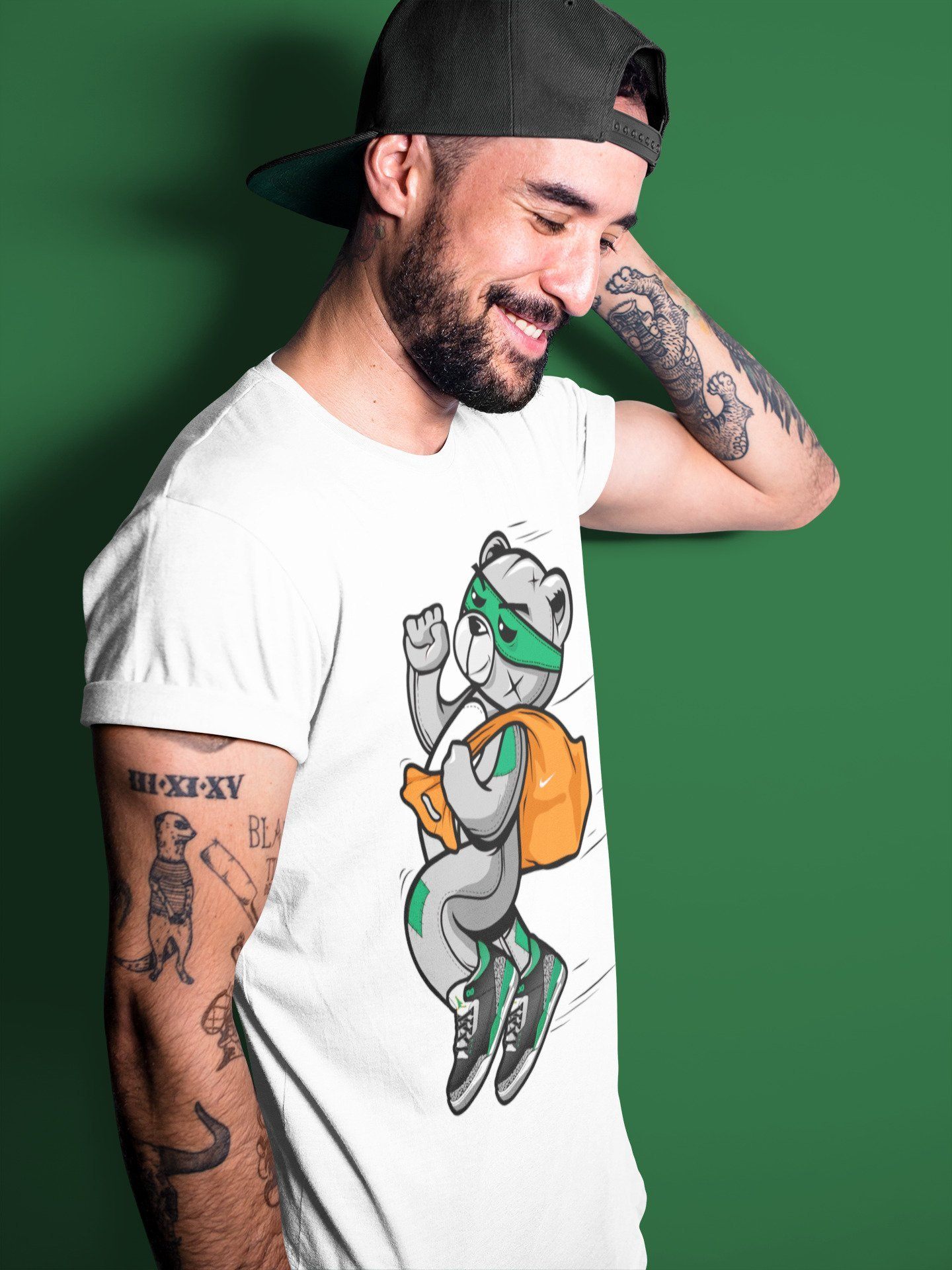 Thief Bear Unisex Tops - Air Jordan 3 Pine Green
