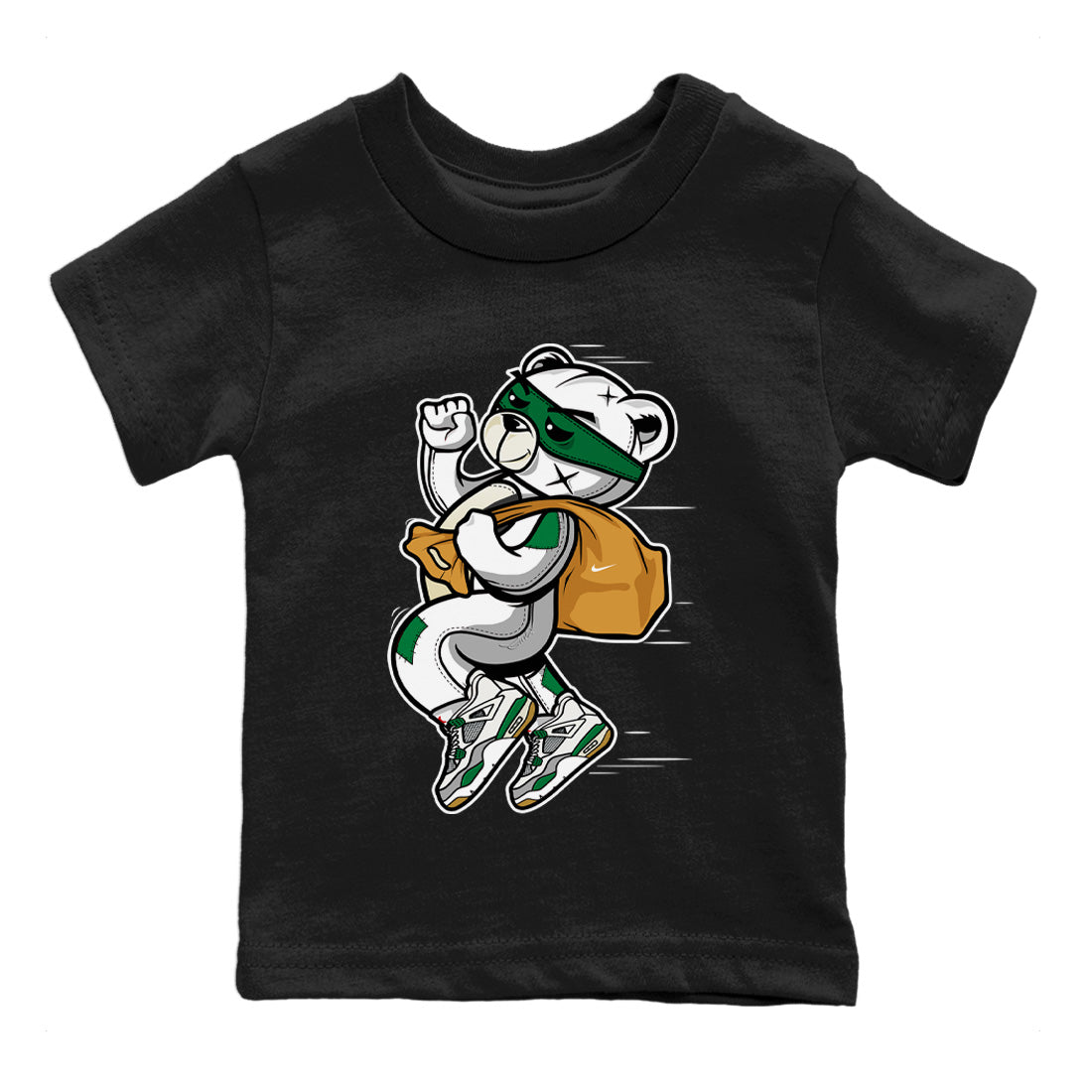 Thief Bear Kids Tops - Air Jordan 4 Pine Green SB