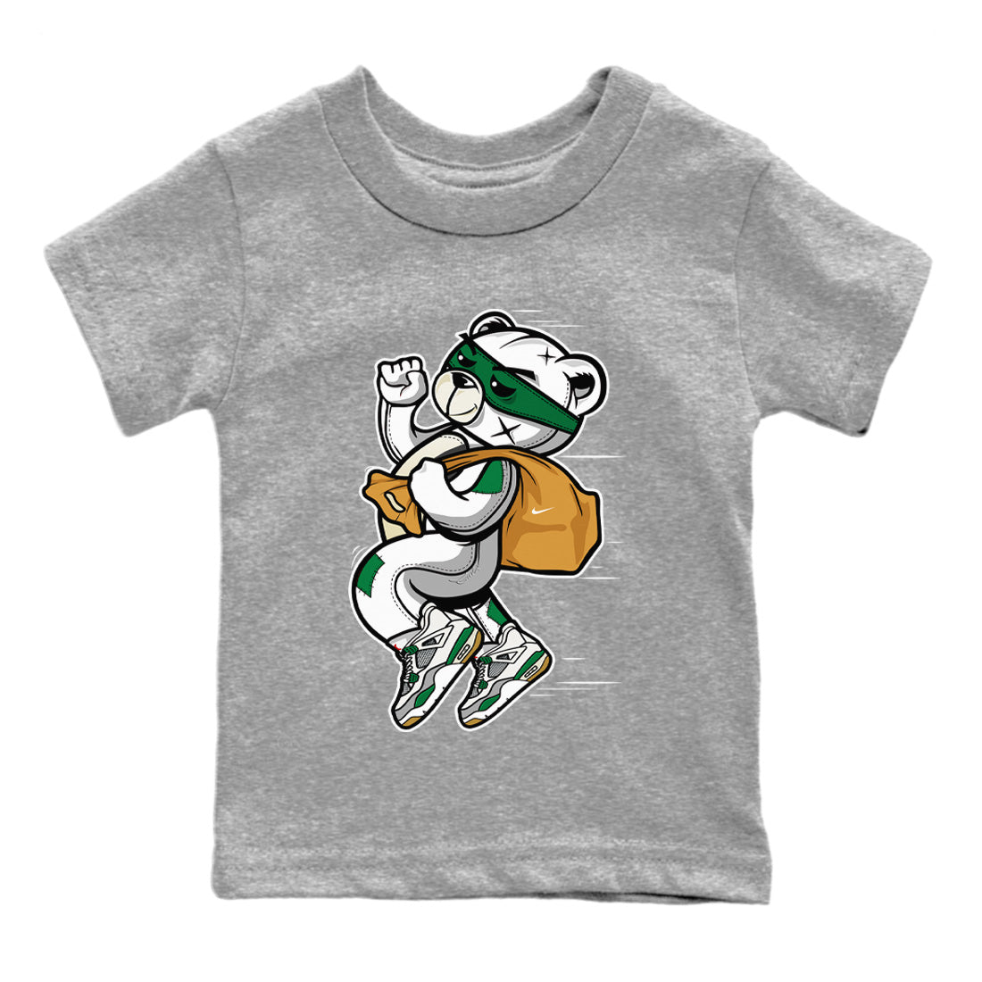 Thief Bear Kids Tops - Air Jordan 4 Pine Green SB