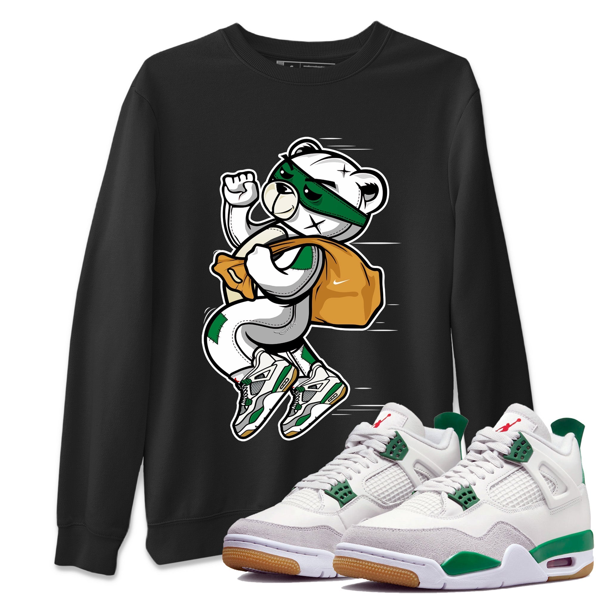 Thief Bear Unisex Tops - Air Jordan 4 Pine Green