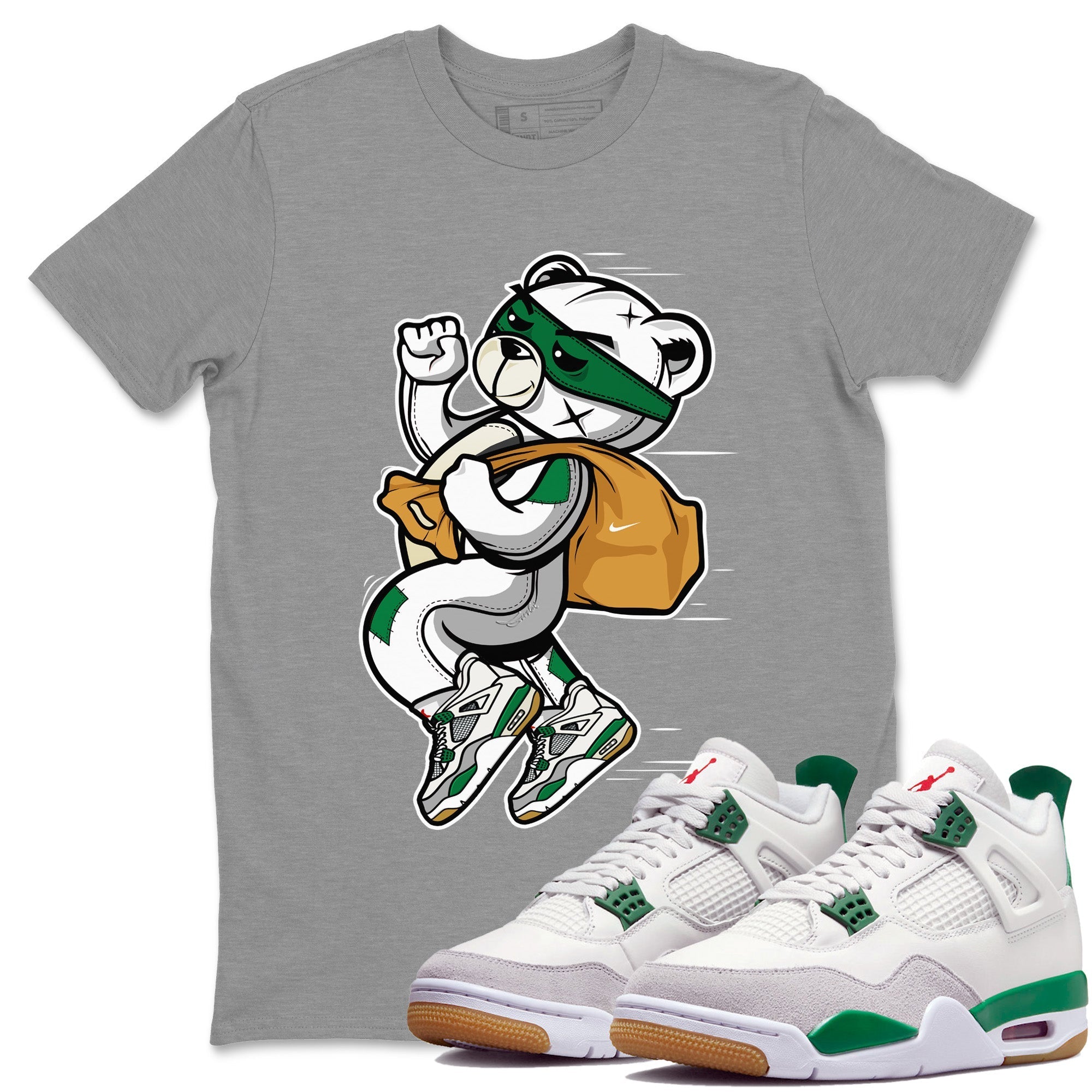 Thief Bear Unisex Tops - Air Jordan 4 Pine Green