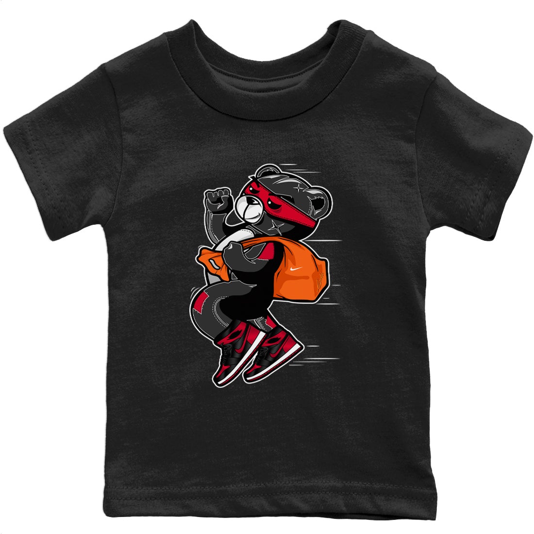 Thief Bear Kids Tops - Air Jordan 1 Bred Patent