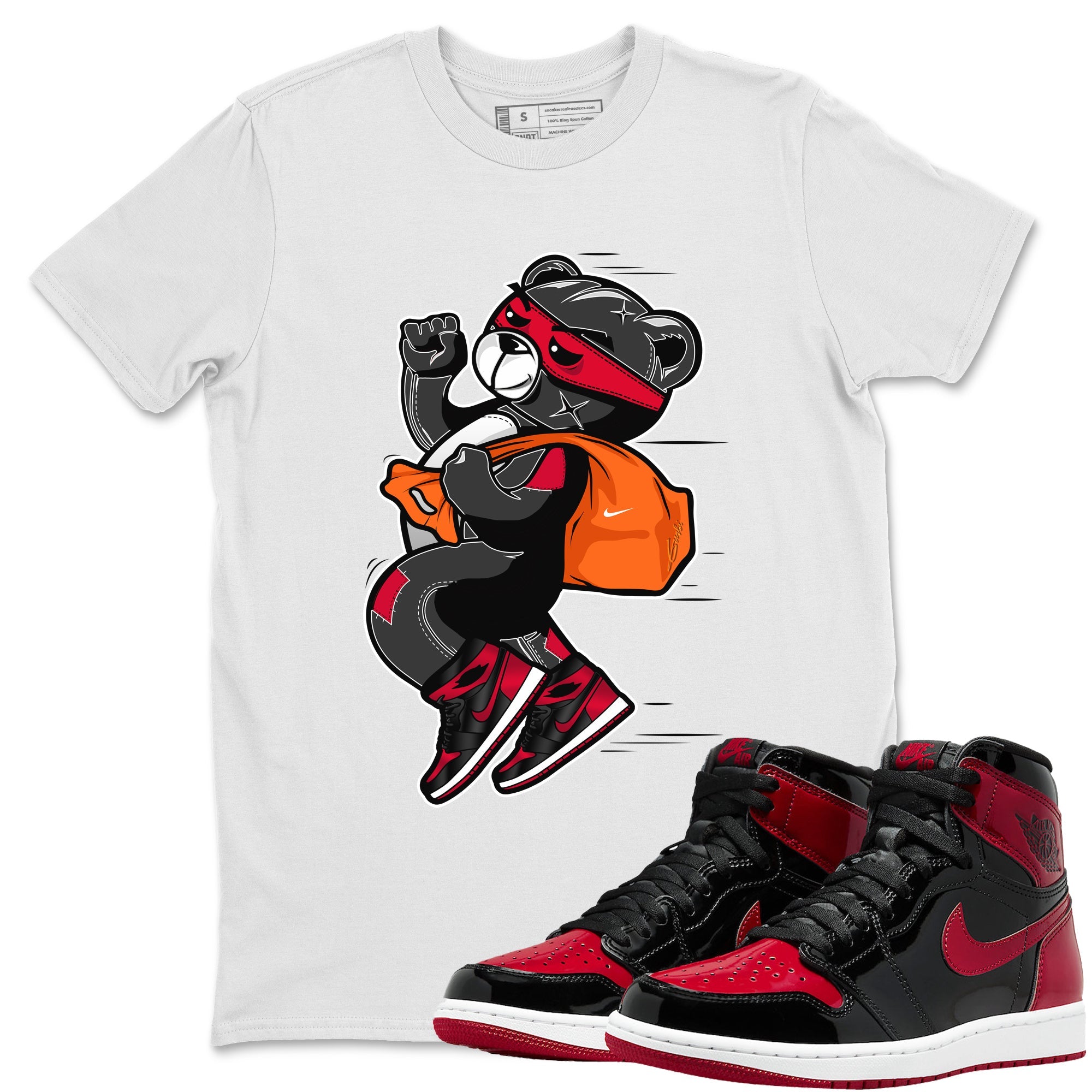 Thief Bear Unisex Tops - Air Jordan 1 Bred Patent