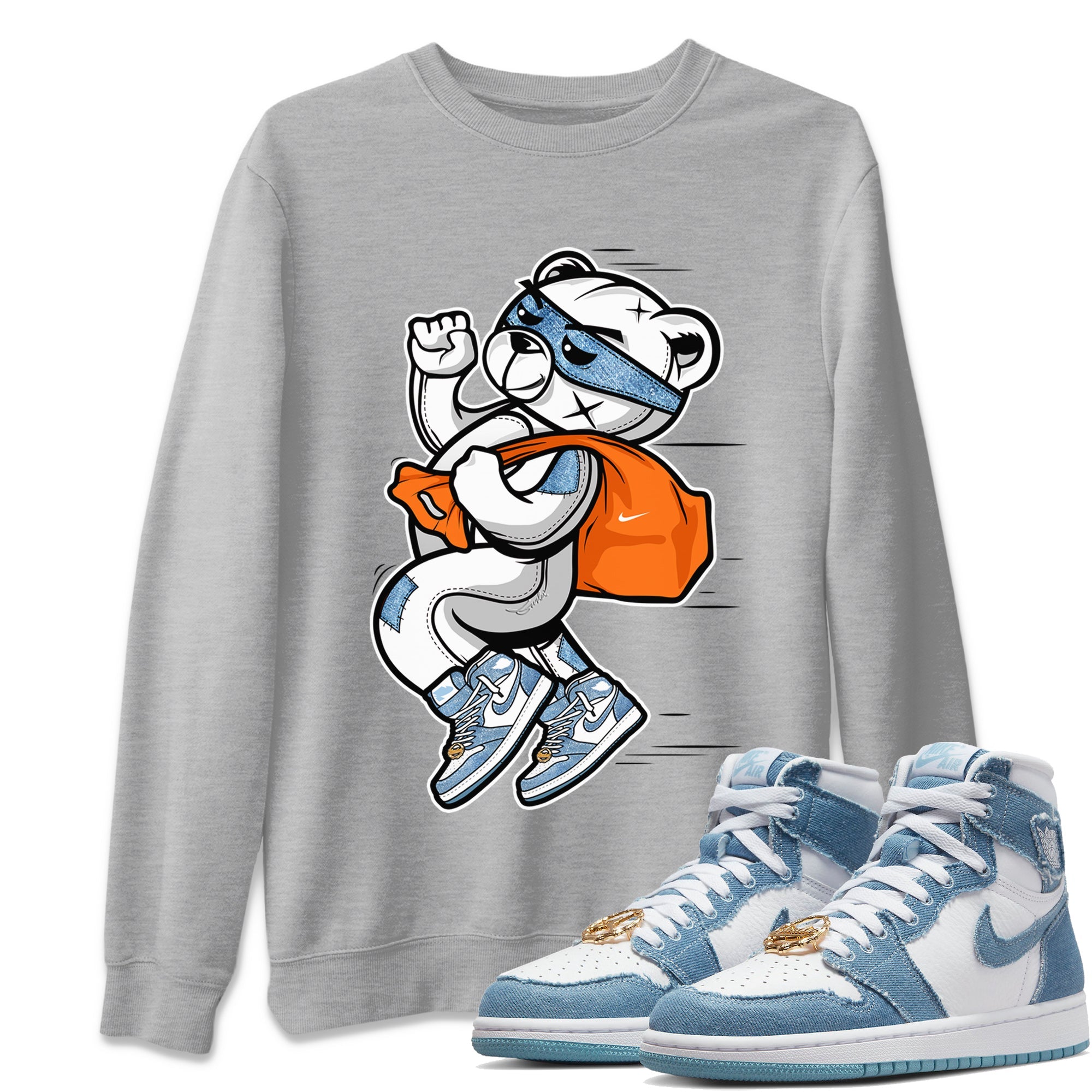 Thief Bear Unisex Tops - Air Jordan 1 Denim