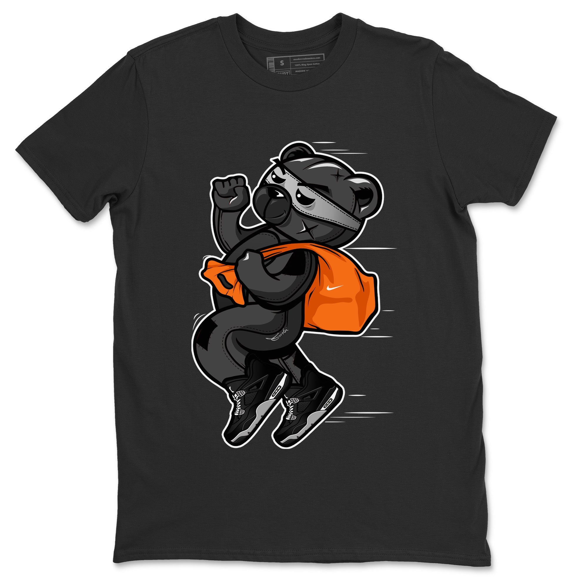 Thief Bear Unisex Tops - Air Jordan 4 Black Canvas