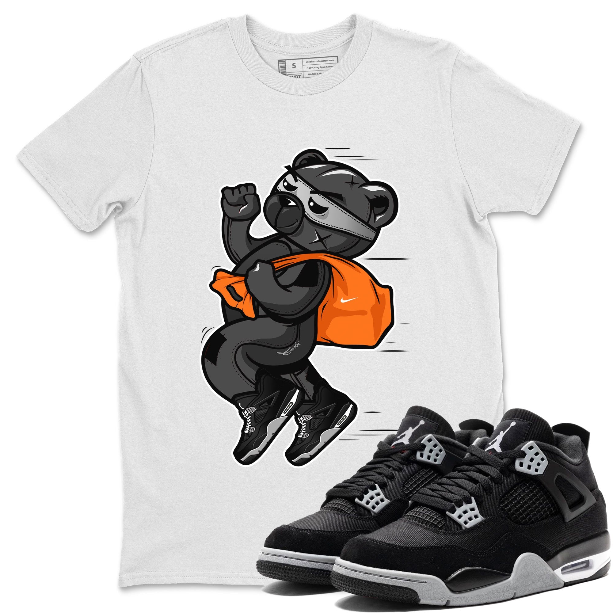 Thief Bear Unisex Tops - Air Jordan 4 Black Canvas