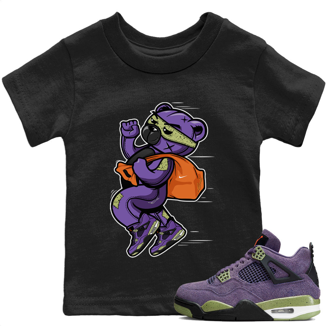 Thief Bear Kids Tops - Air Jordan 4 Canyon Purple