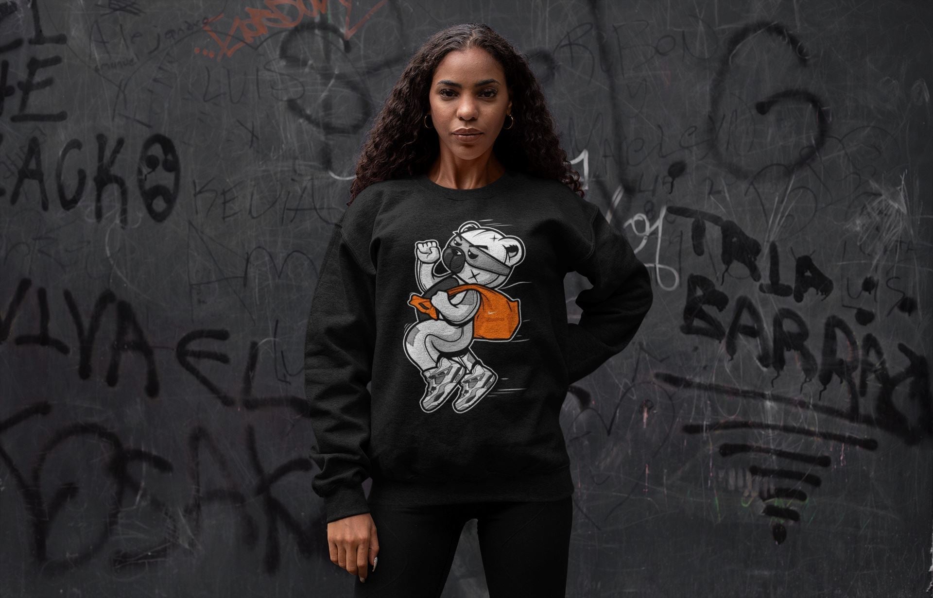 Thief Bear Unisex Tops - Air Jordan 4 Military Black