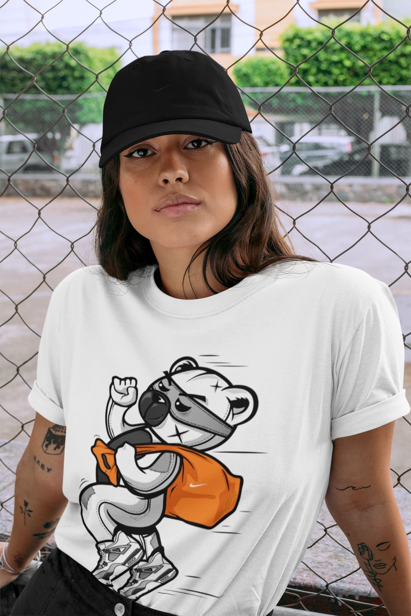 Thief Bear Unisex Tops - Air Jordan 4 Military Black