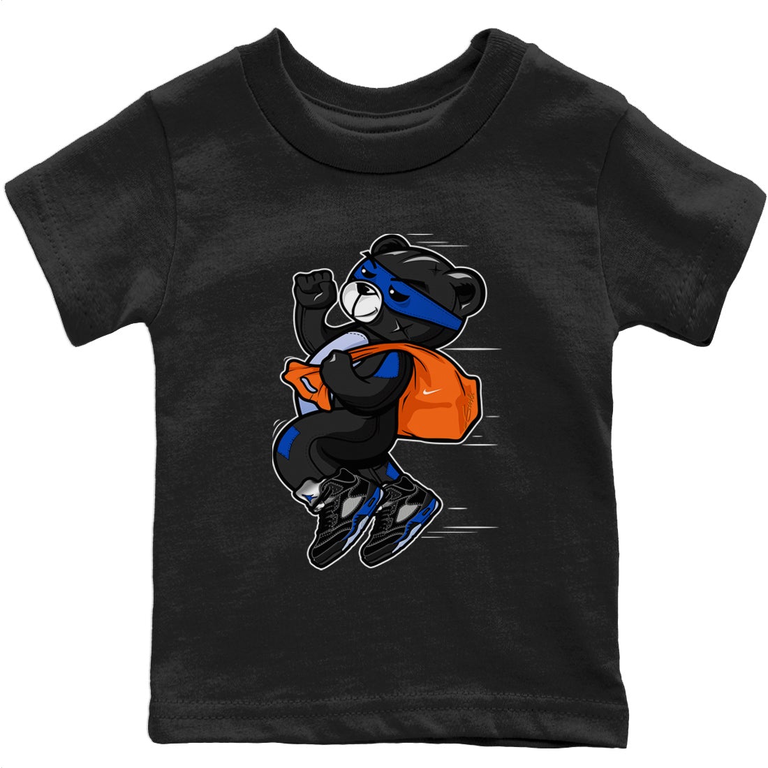Thief Bear Kids Tops - Air Jordan 5 Racer Blue