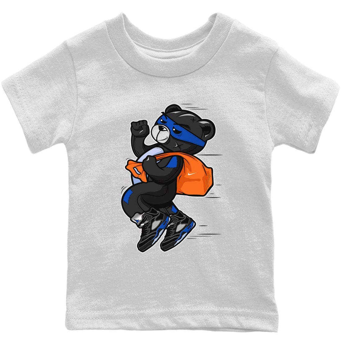 Thief Bear Kids Tops - Air Jordan 5 Racer Blue