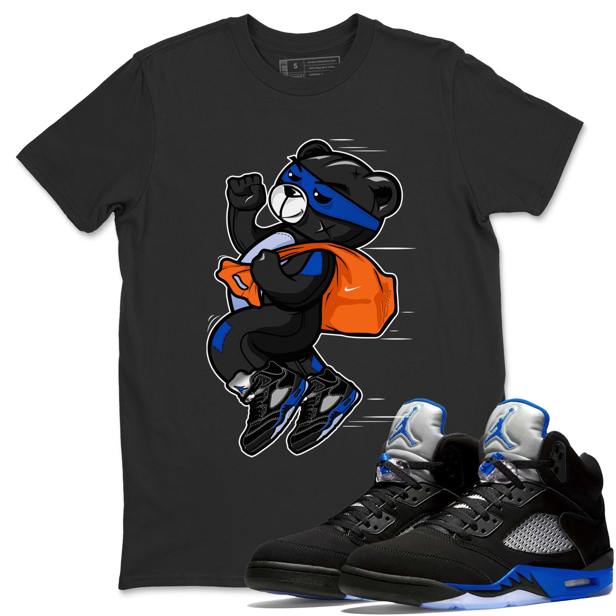 Thief Bear Unisex Tops - Air Jordan 5 Racer Blue