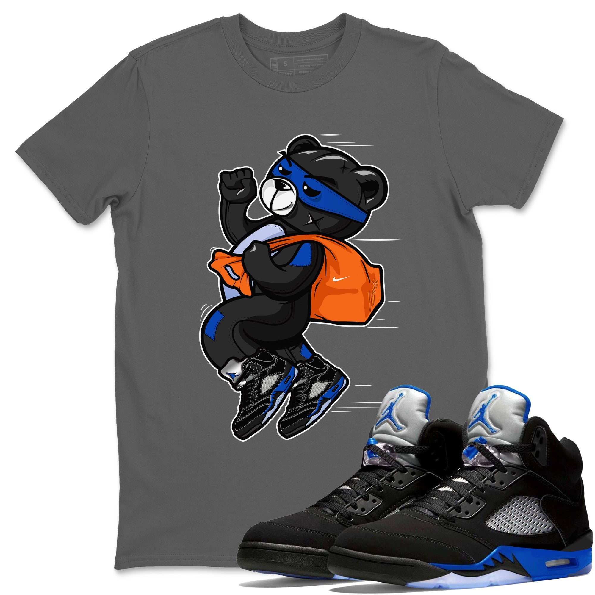 Thief Bear Unisex Tops - Air Jordan 5 Racer Blue