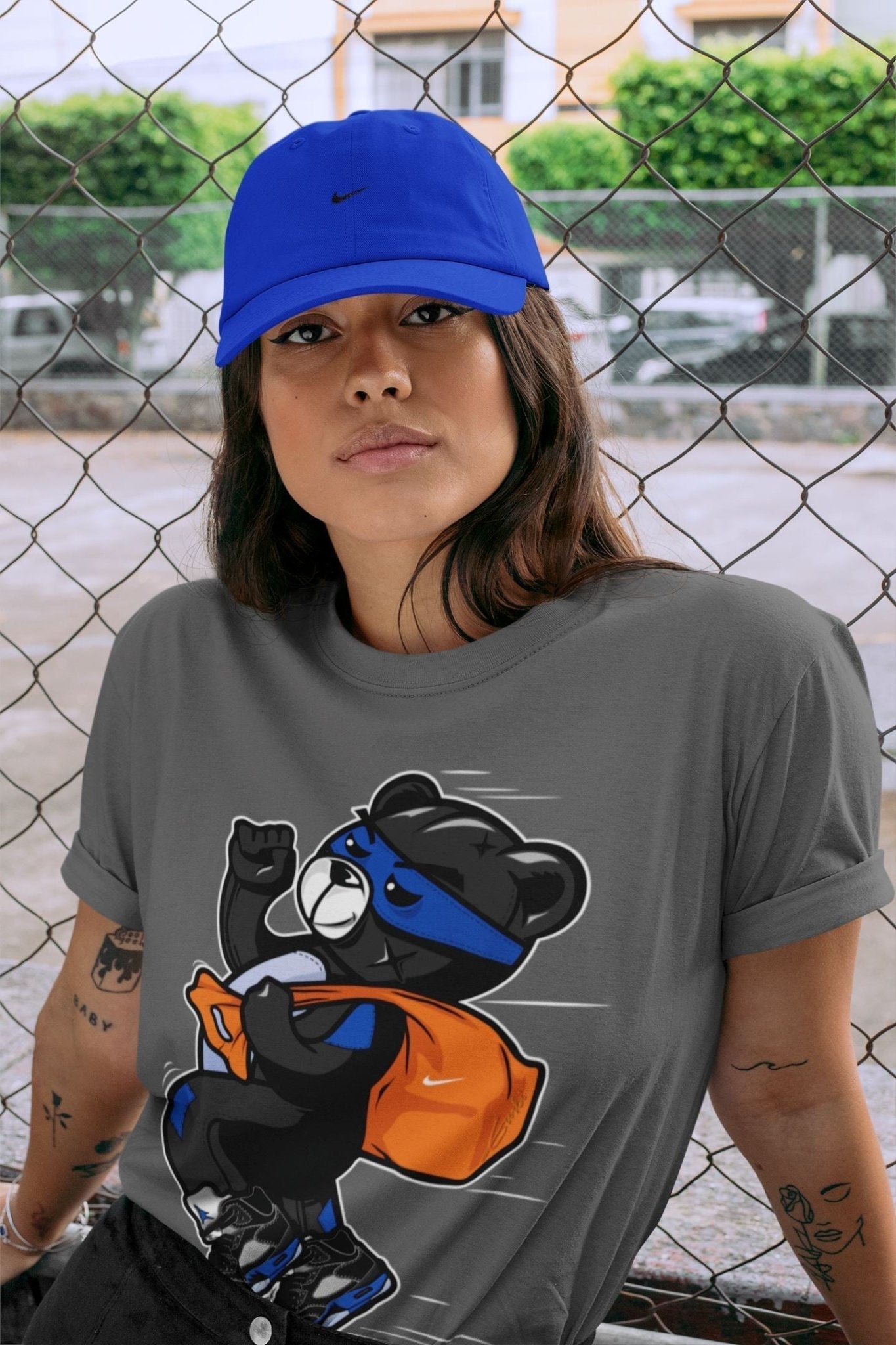 Thief Bear Unisex Tops - Air Jordan 5 Racer Blue