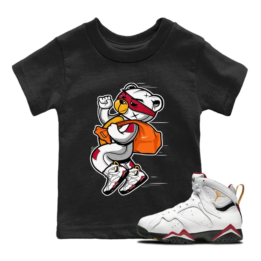 Thief Bear Kids Tops - Air Jordan 7 Cardinal