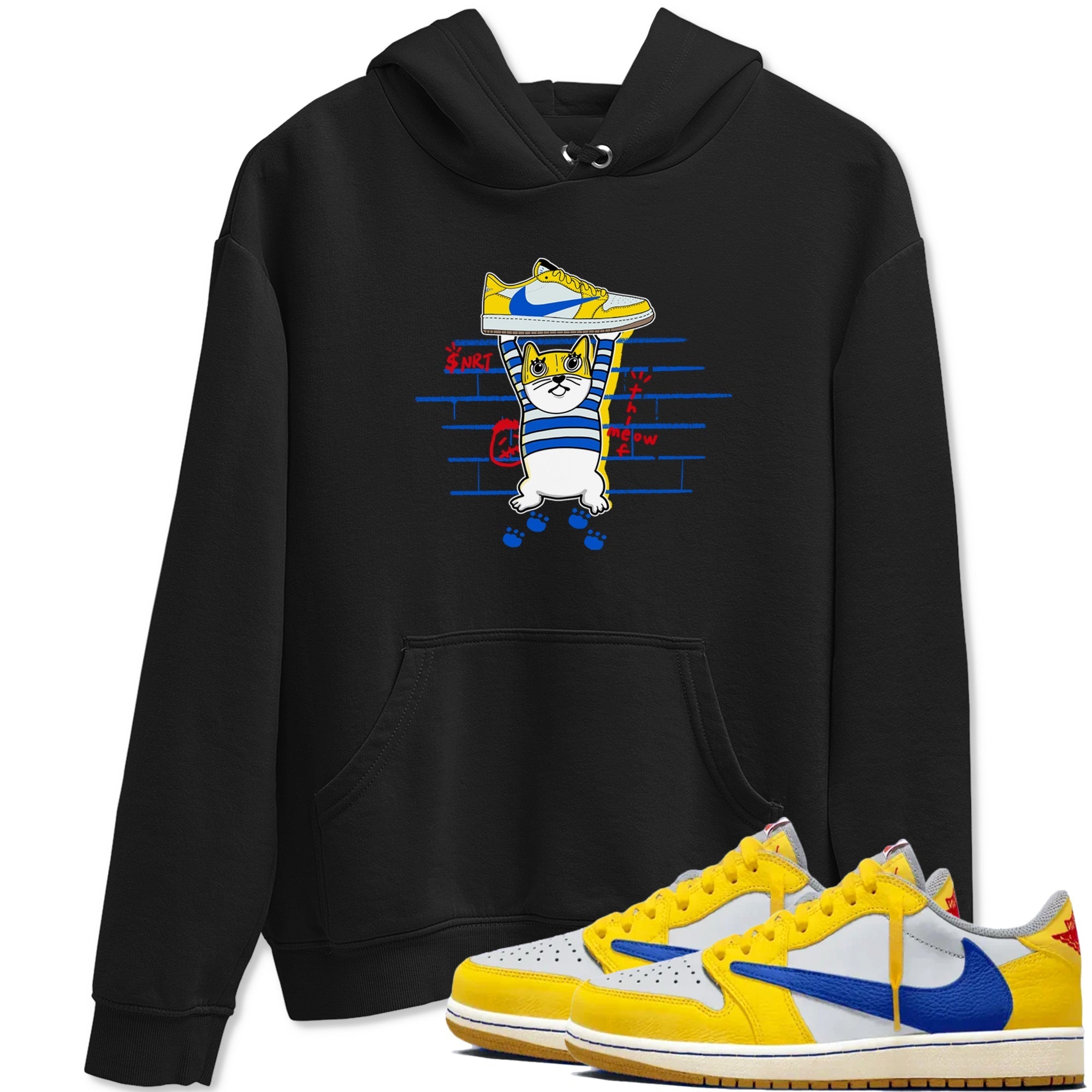 Thief Cat snkmatch Tees - Air Jordan 1 Travis Scott Canary
