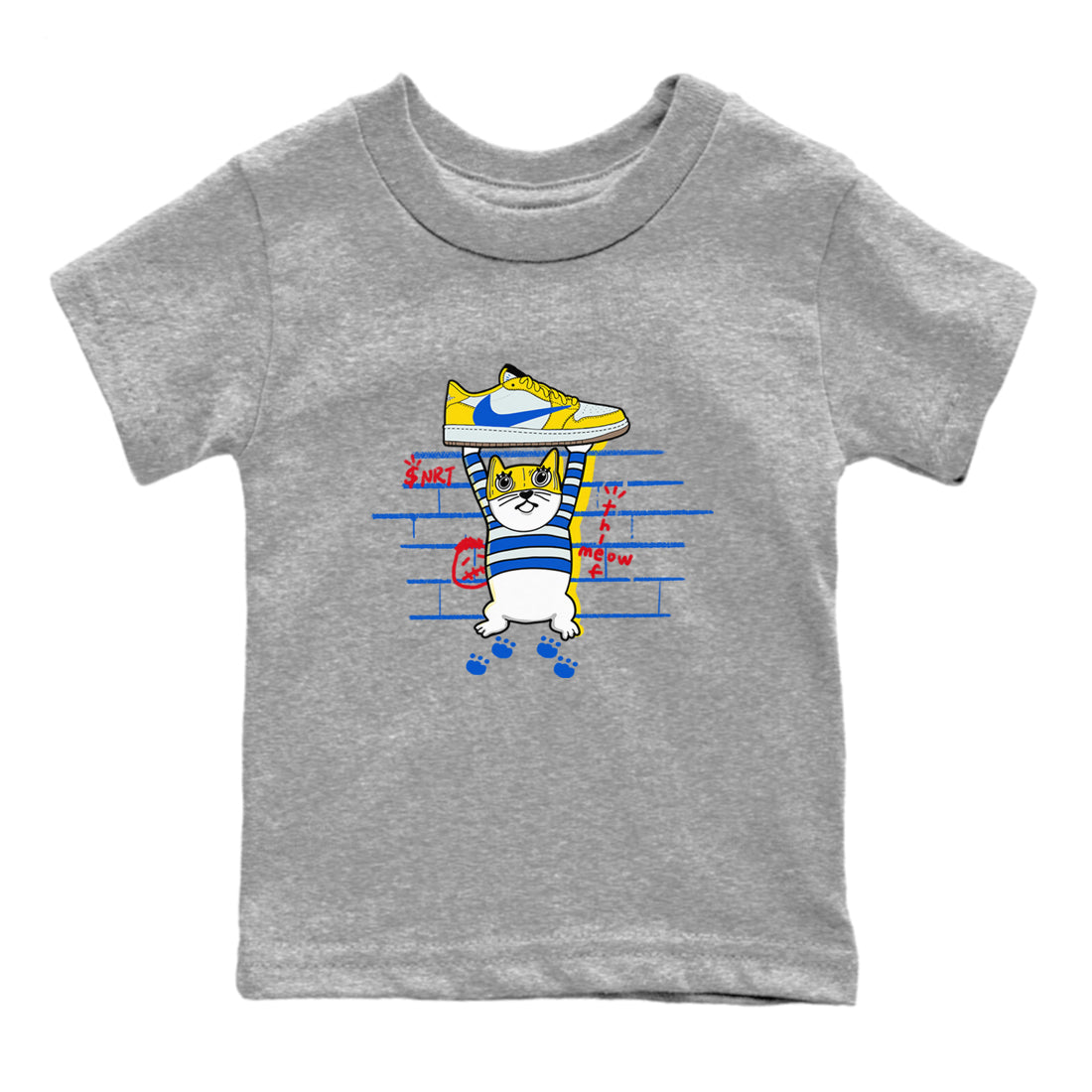 Thief Cat snkmatch Tees Kids - Air Jordan 1 Travis Scott Canary