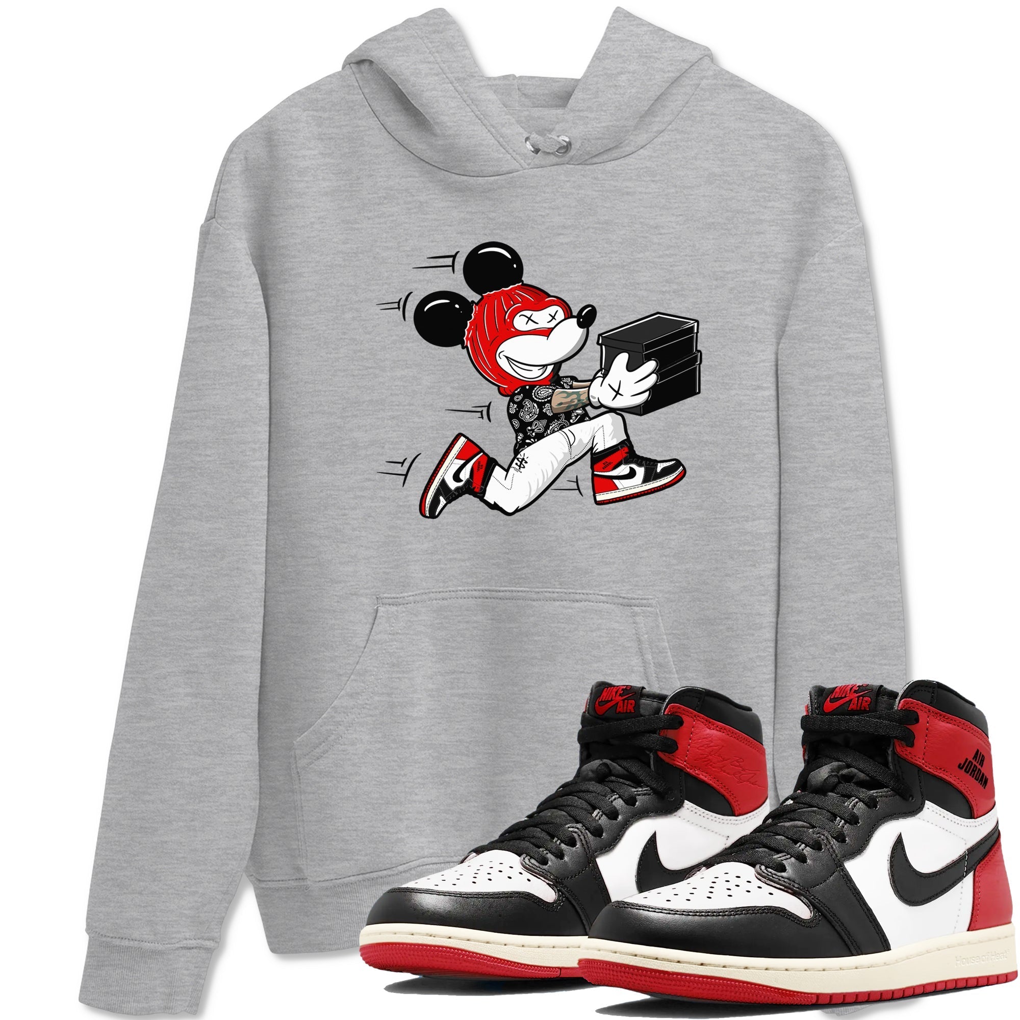 Thief Mouse snkmatch Tees - Air Jordan 1 Black Toe Reimagined