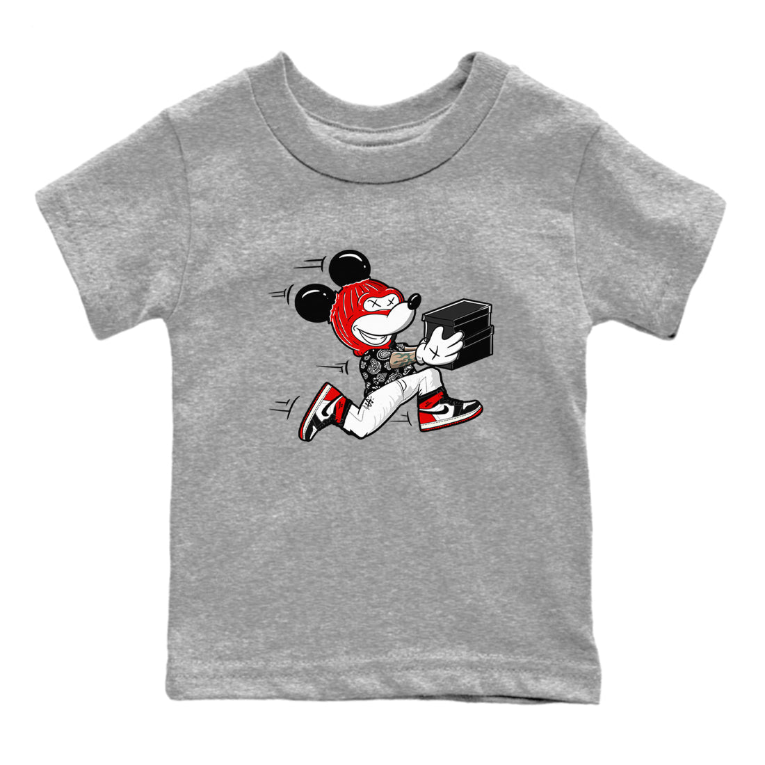Thief Mouse snkmatch Tees Kids - Air Jordan 1 Black Toe Reimagined