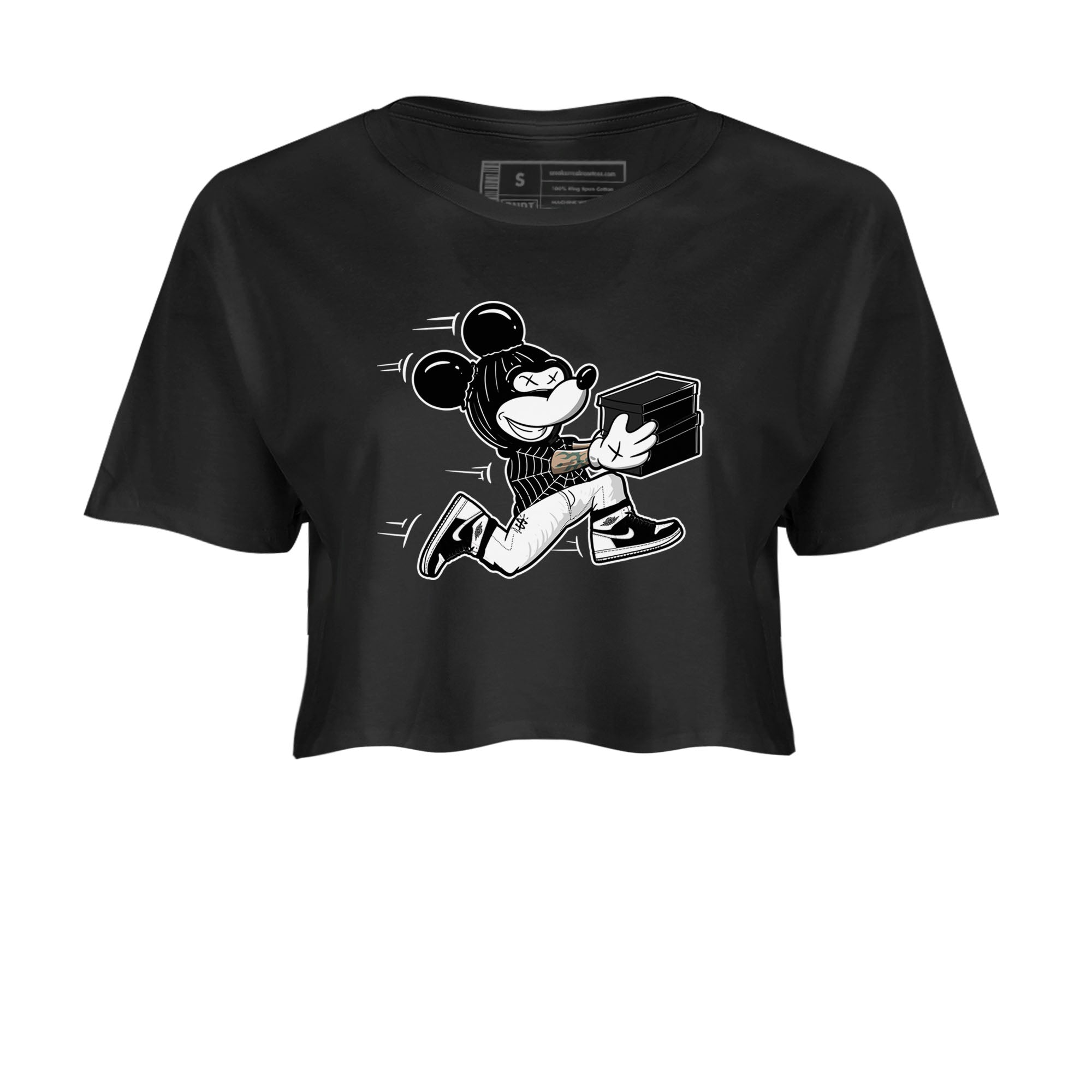 Thief Mouse snkmatch Women's Top - Air Jordan 1 Black White