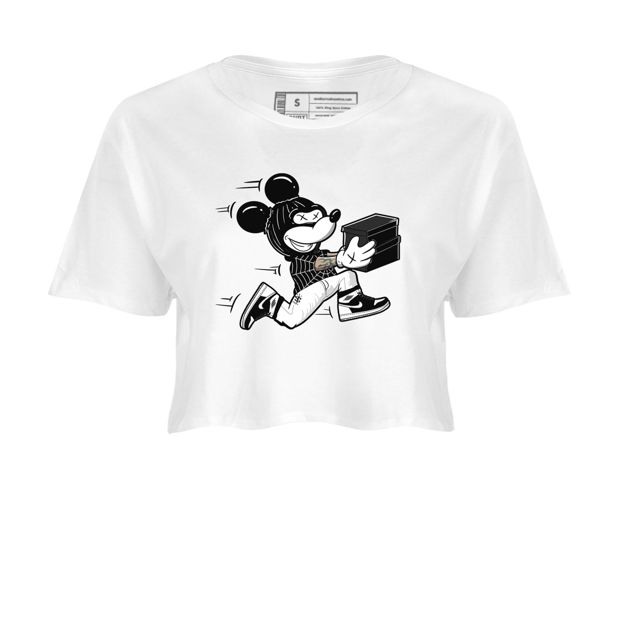 Thief Mouse snkmatch Women's Top - Air Jordan 1 Black White