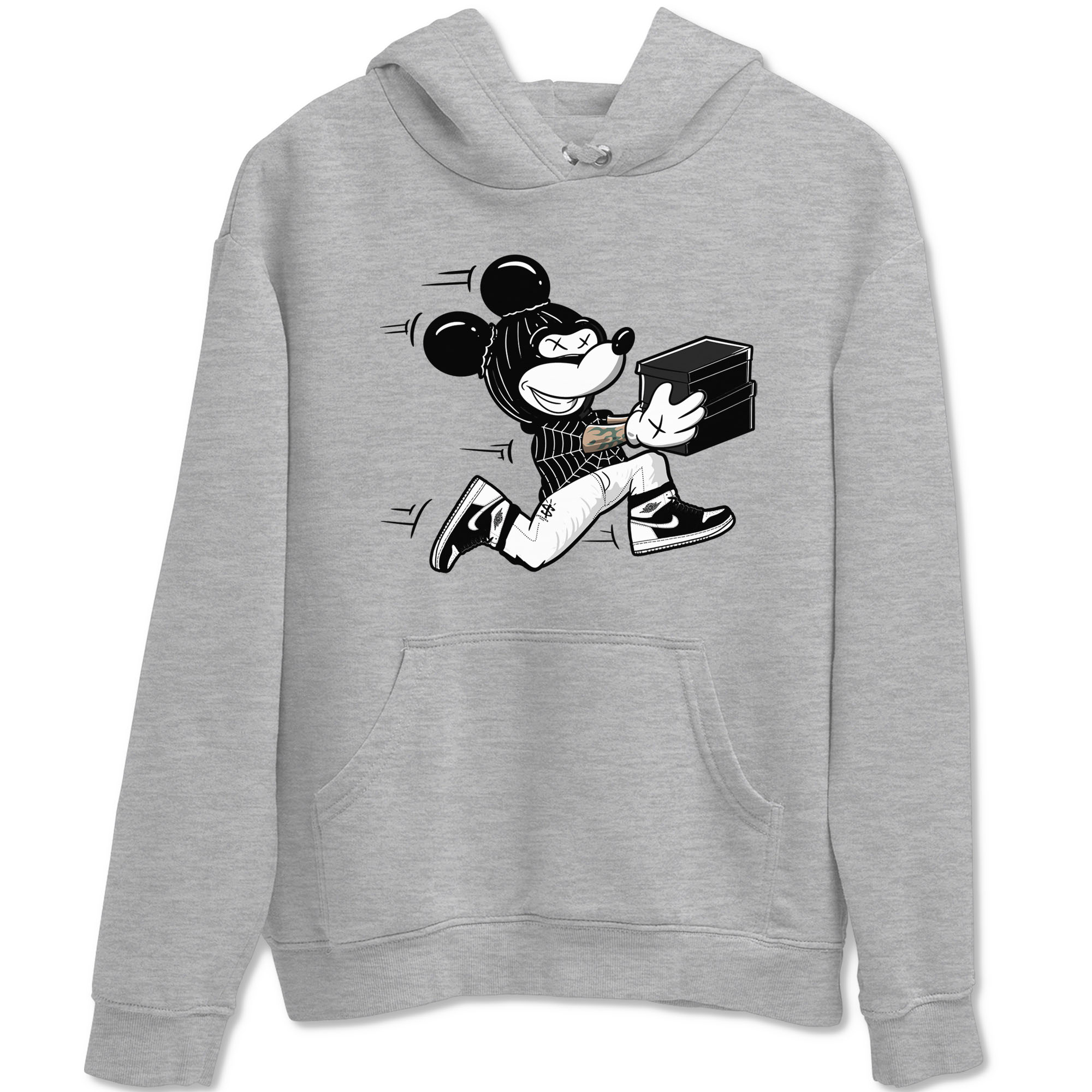 Thief Mouse snkmatch Tees - Air Jordan 1 Black White