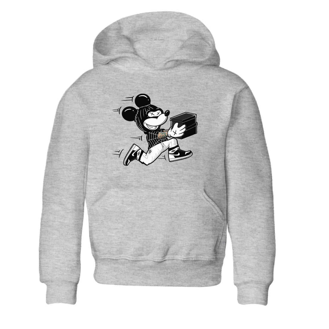 Thief Mouse snkmatch Tees Kids - Air Jordan 1 Black White
