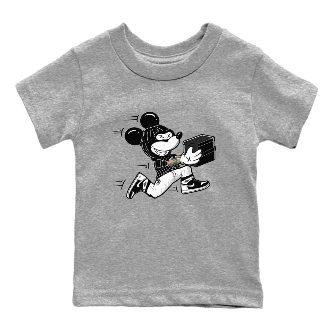 Thief Mouse snkmatch Tees Kids - Air Jordan 1 Black White