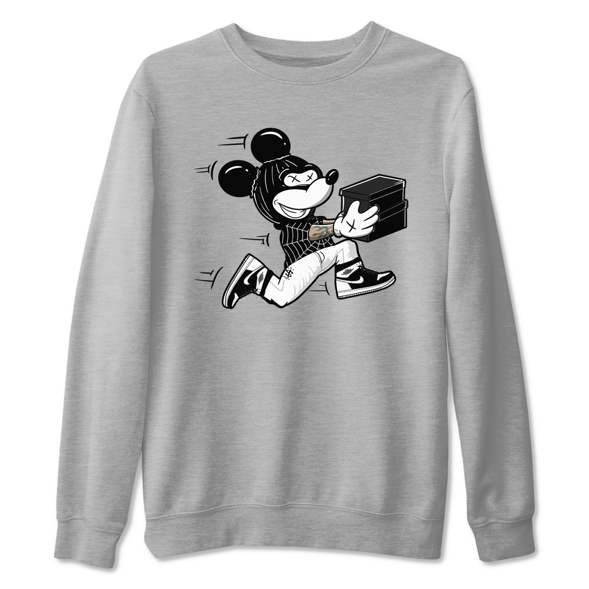 Thief Mouse snkmatch Tees - Air Jordan 1 Black White