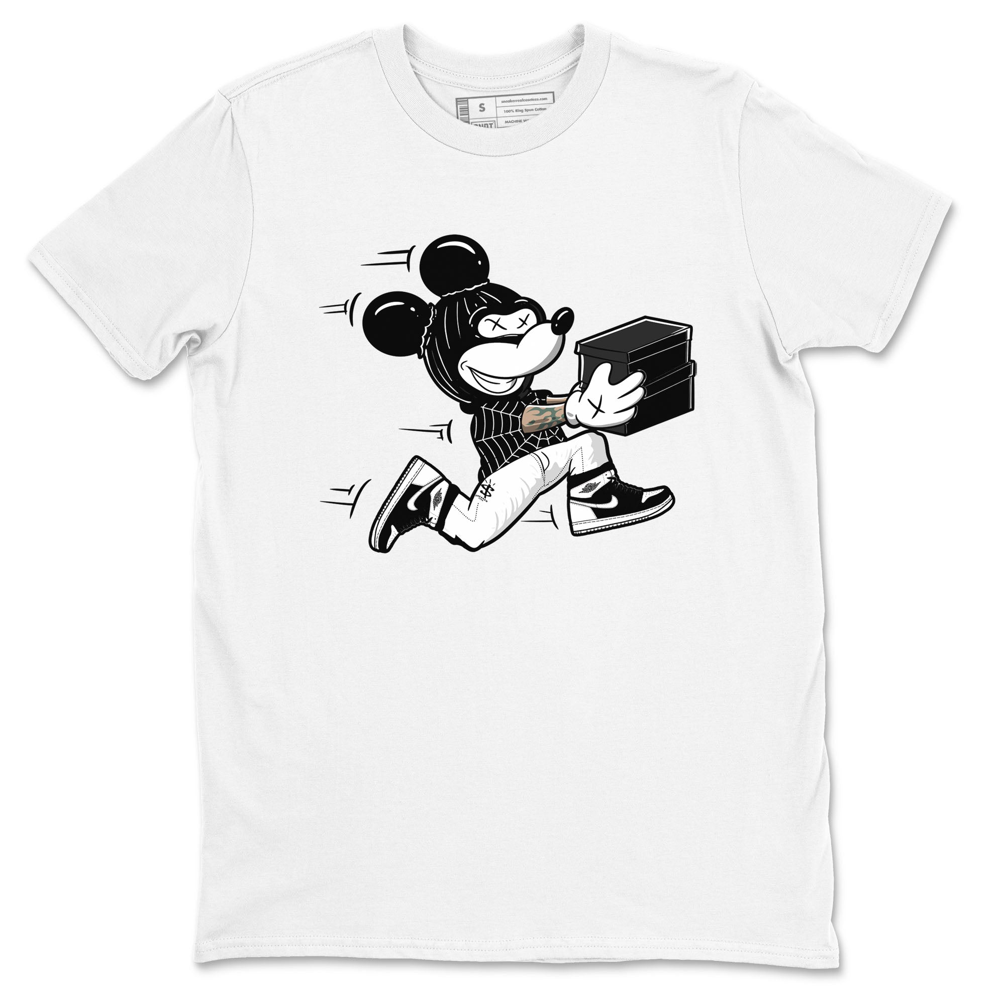 Thief Mouse snkmatch Tees - Air Jordan 1 Black White