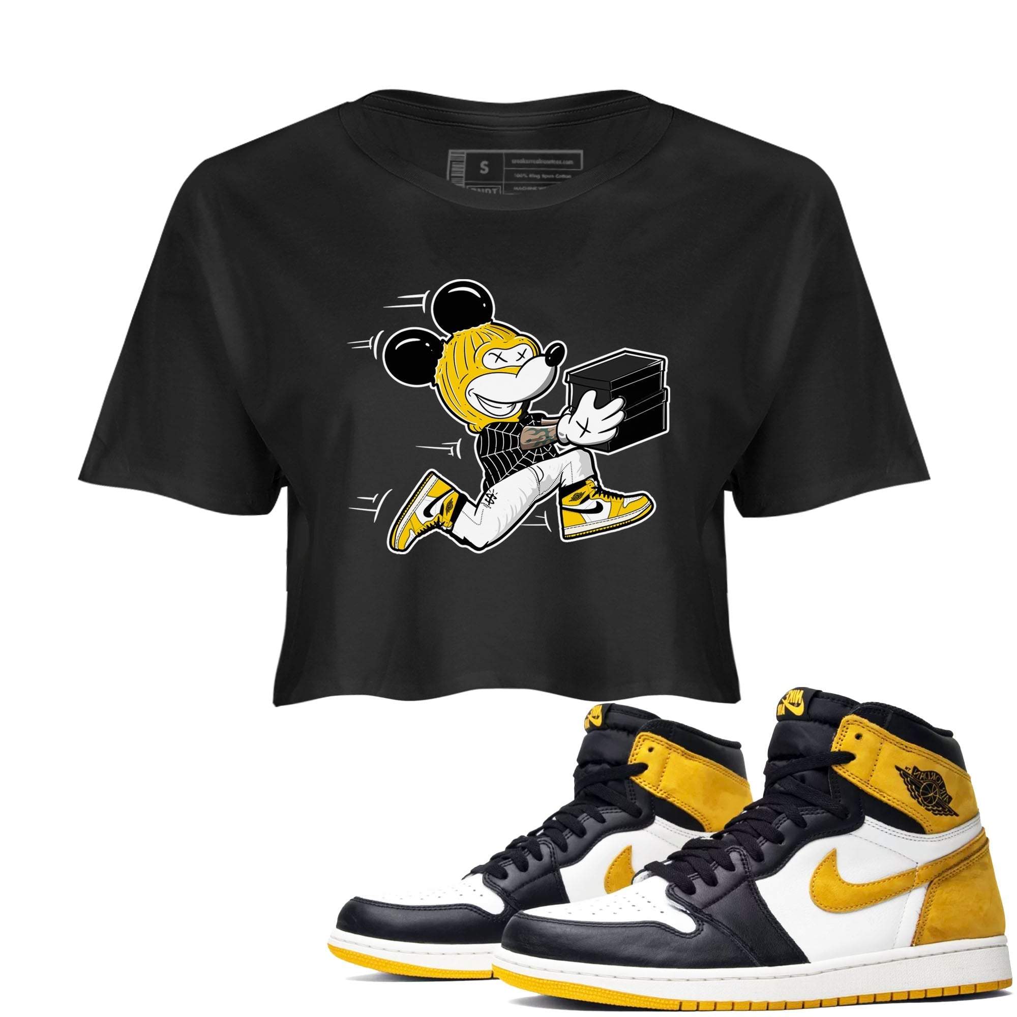 Thief Mouse snkmatch Women's Top - Air Jordan 1 Yellow Ochre