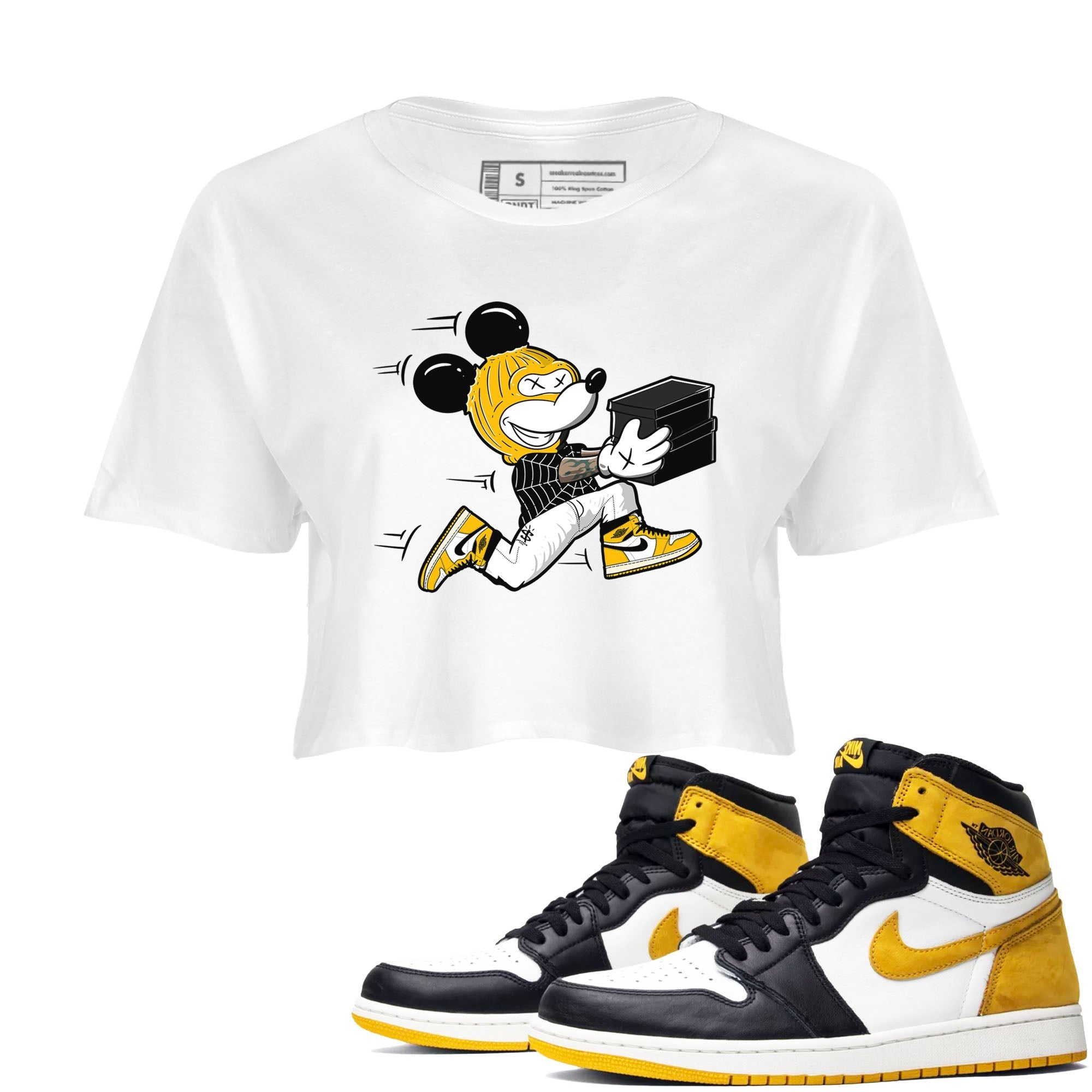 Thief Mouse snkmatch Women's Top - Air Jordan 1 Yellow Ochre