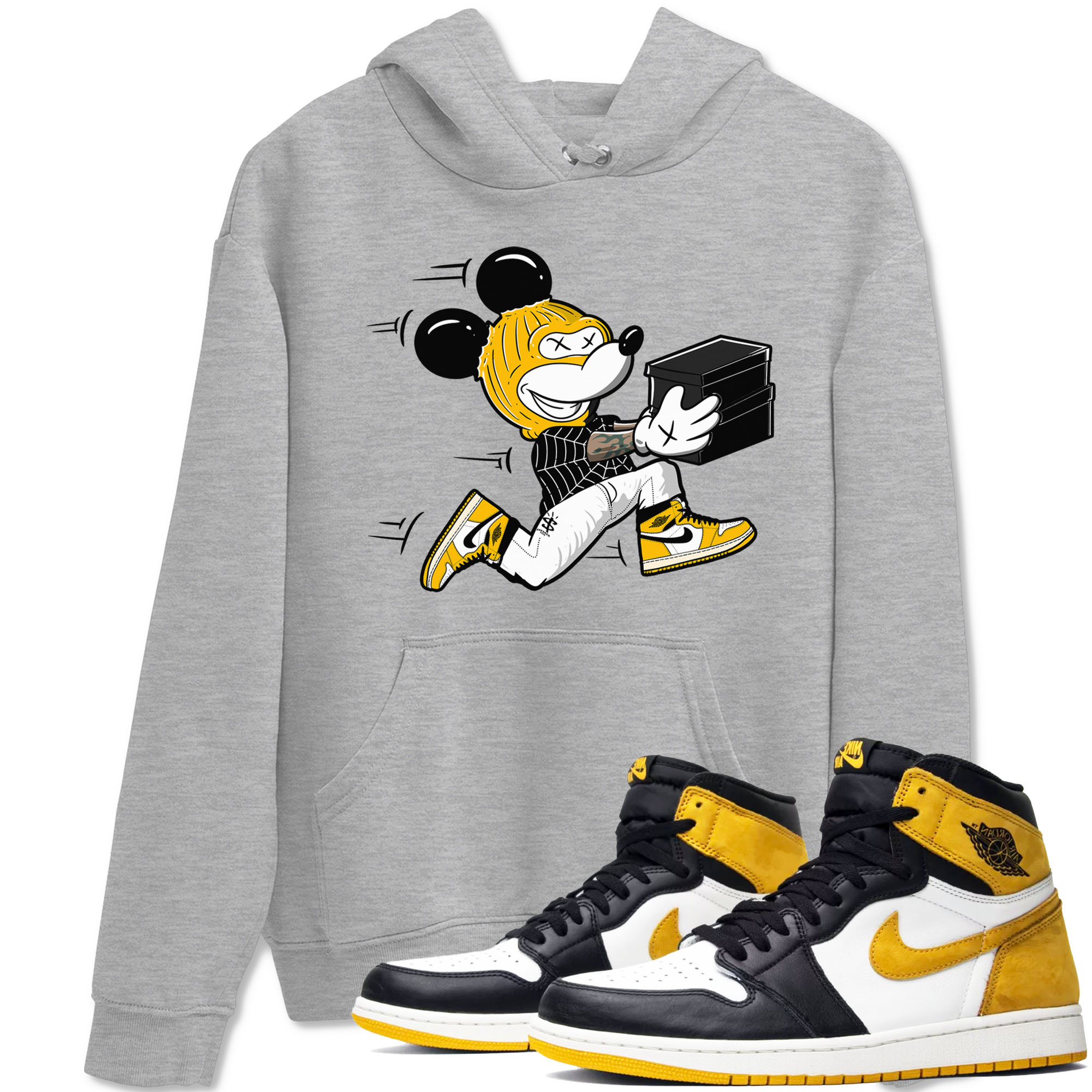 Thief Mouse snkmatch Tees - Air Jordan 1 Yellow Ochre