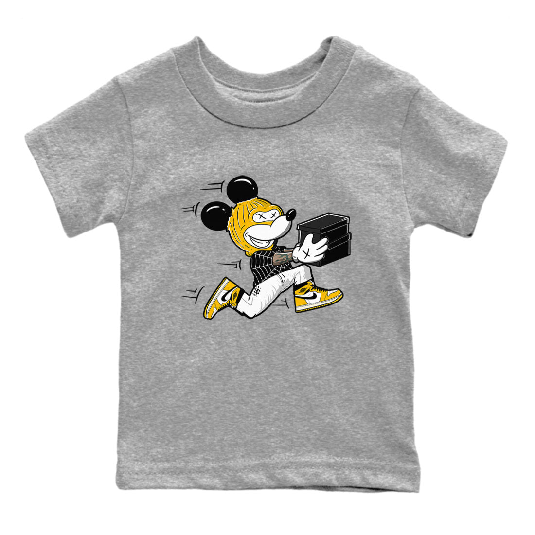 Thief Mouse snkmatch Tees Kids - Air Jordan 1 Yellow Ochre