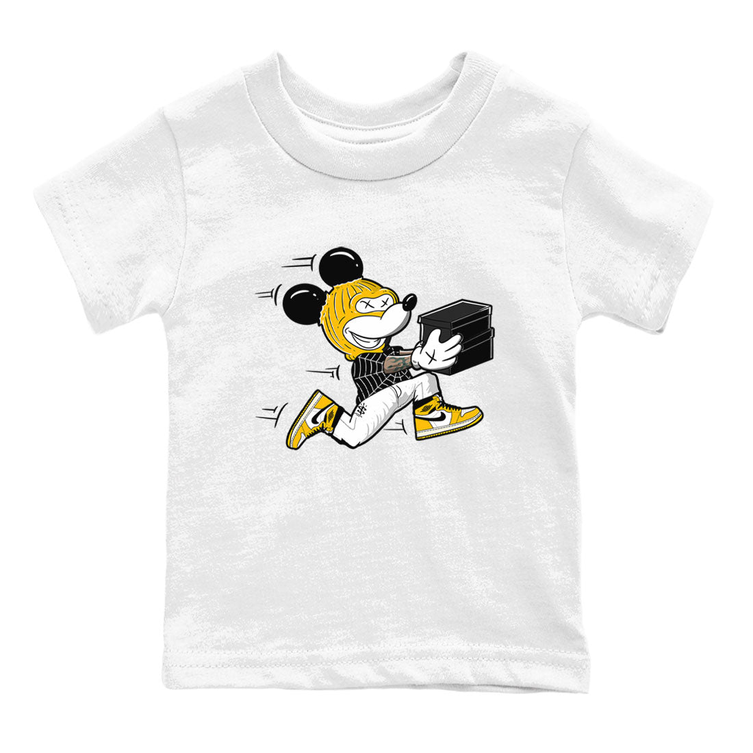 Thief Mouse snkmatch Tees Kids - Air Jordan 1 Yellow Ochre