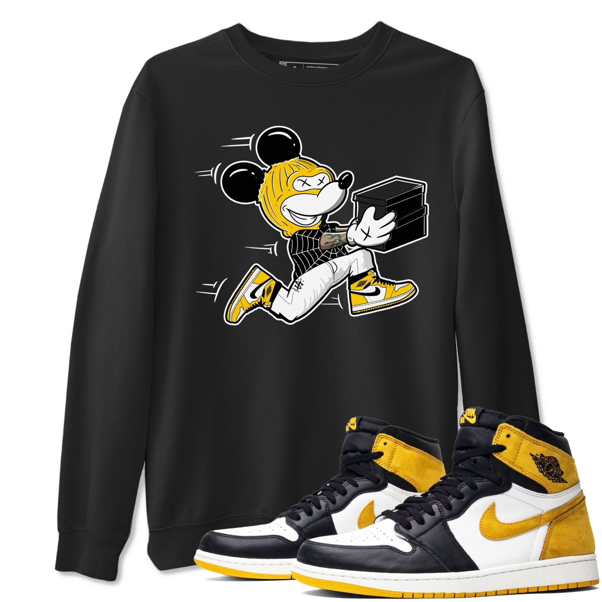 Thief Mouse snkmatch Tees - Air Jordan 1 Yellow Ochre