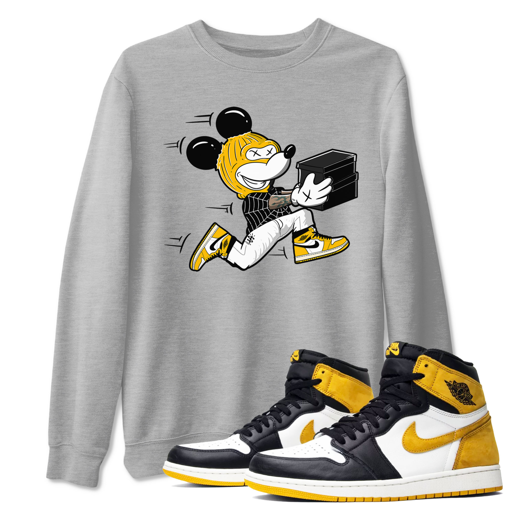 Thief Mouse snkmatch Tees - Air Jordan 1 Yellow Ochre