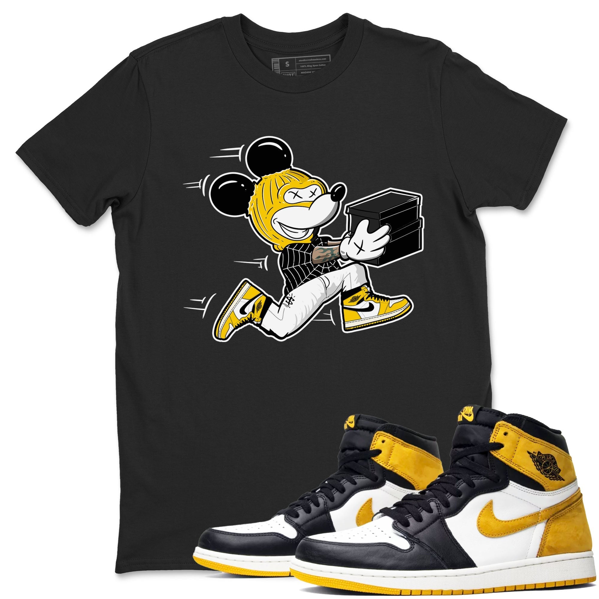 Thief Mouse snkmatch Tees - Air Jordan 1 Yellow Ochre