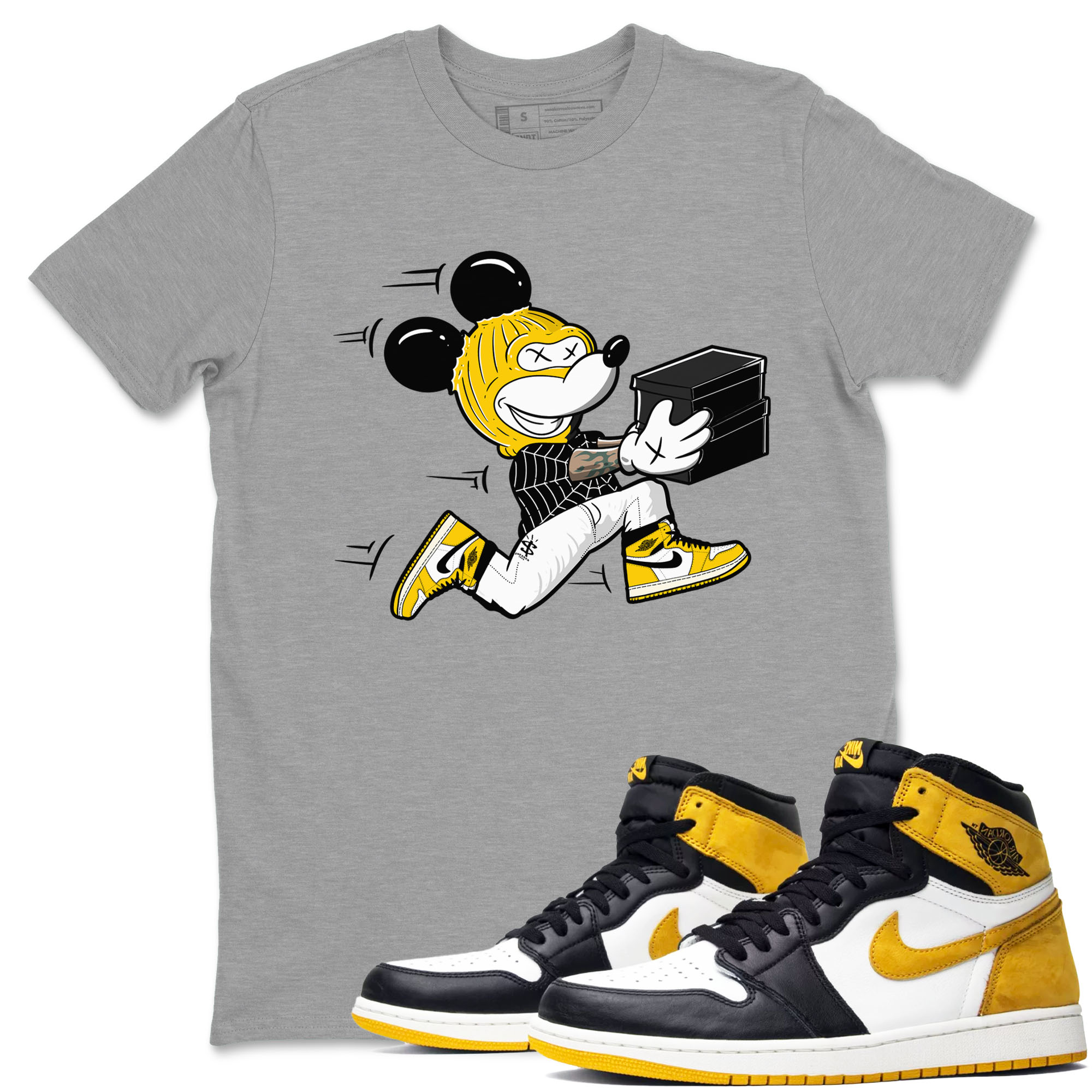 Thief Mouse snkmatch Tees - Air Jordan 1 Yellow Ochre