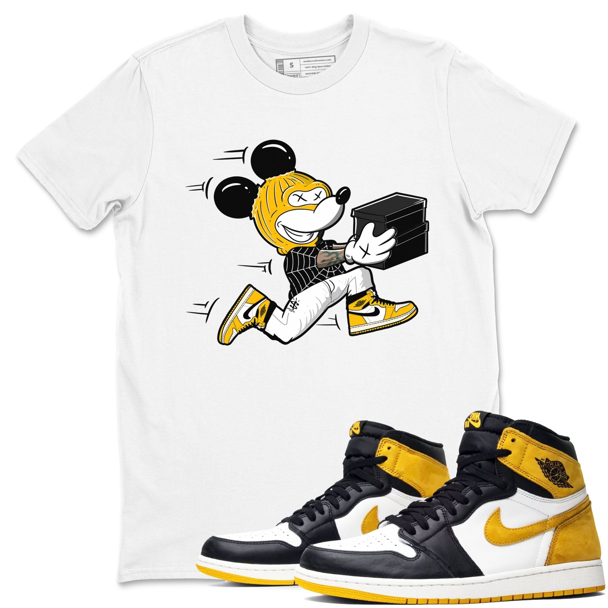 Thief Mouse snkmatch Tees - Air Jordan 1 Yellow Ochre